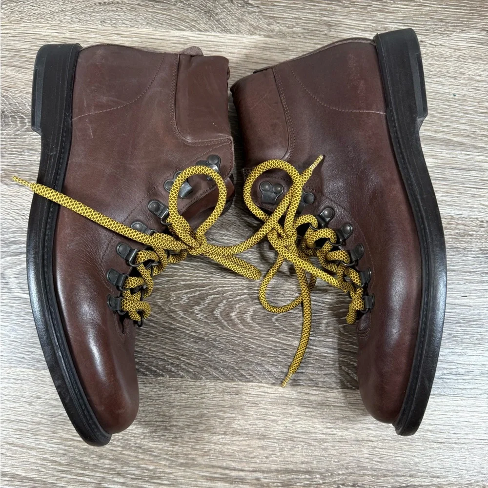 Boemos 4879 Boots Men 42 Brown Leather Ankle Hiking Made in Italy US 9 Euro-chic